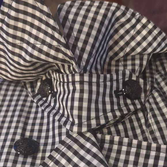 Ralph Lauren Gingham Twill Plaid Twill Double Breasted Rain Coat With Belt - Picture 7 of 13